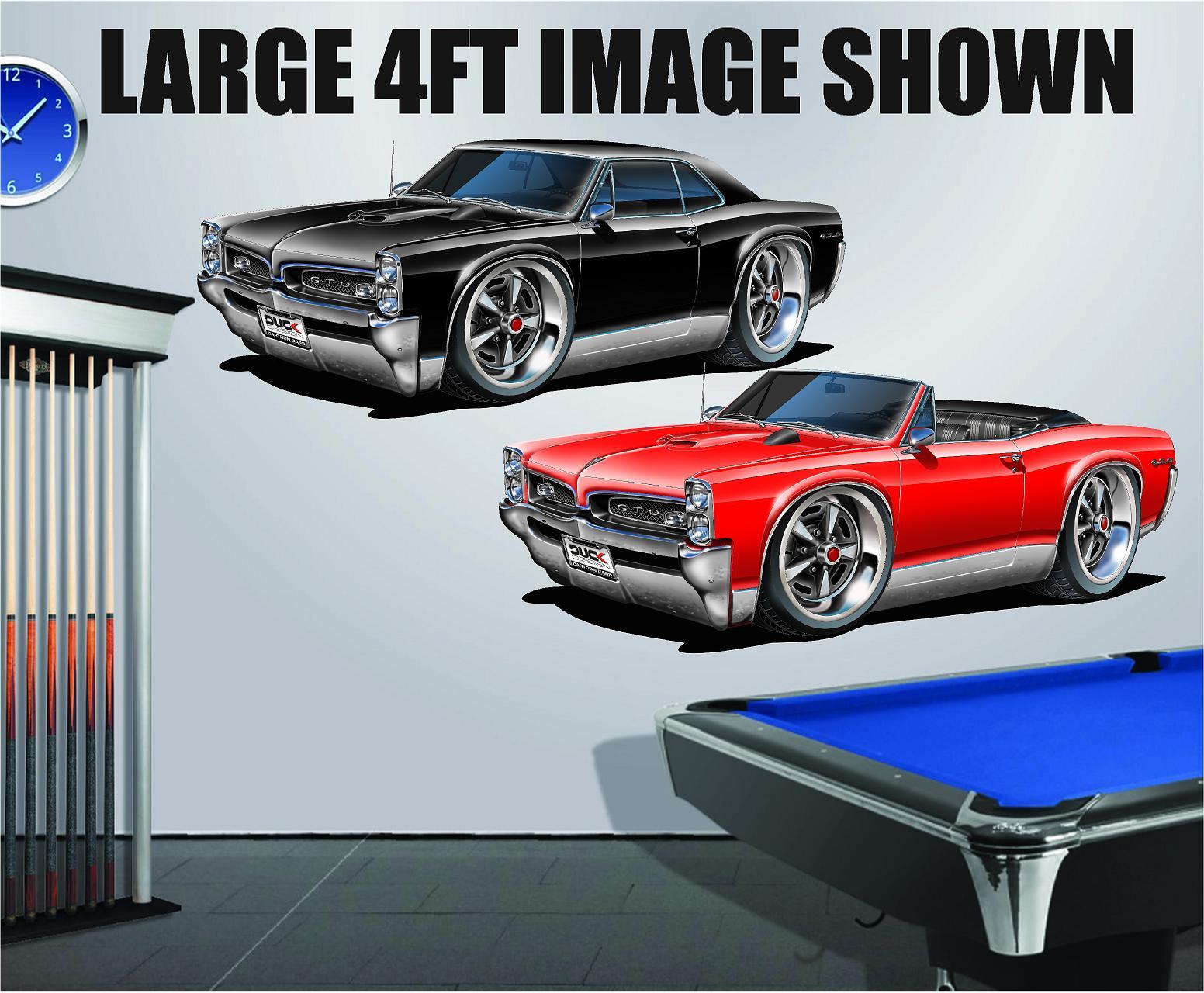1966-7 Pontiac GTO 389 Tri-Power 4ft Long Wall Graphic Decal Sticker Man Cave