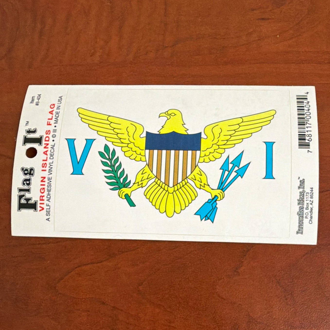 Imperial Flags Virgin Islands Flag Self-Adhesive Vinyl Decal Yellow/Blue #700404
