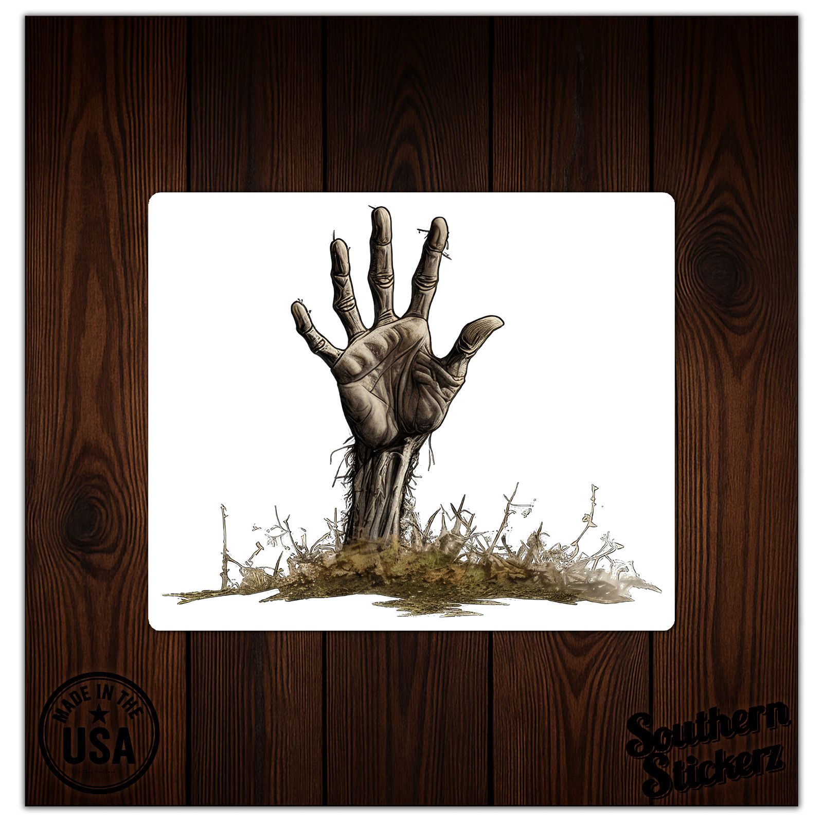 Zombie Hand Grave – Vinyl Decal Sticker – Car Window Laptop – ebn9421
