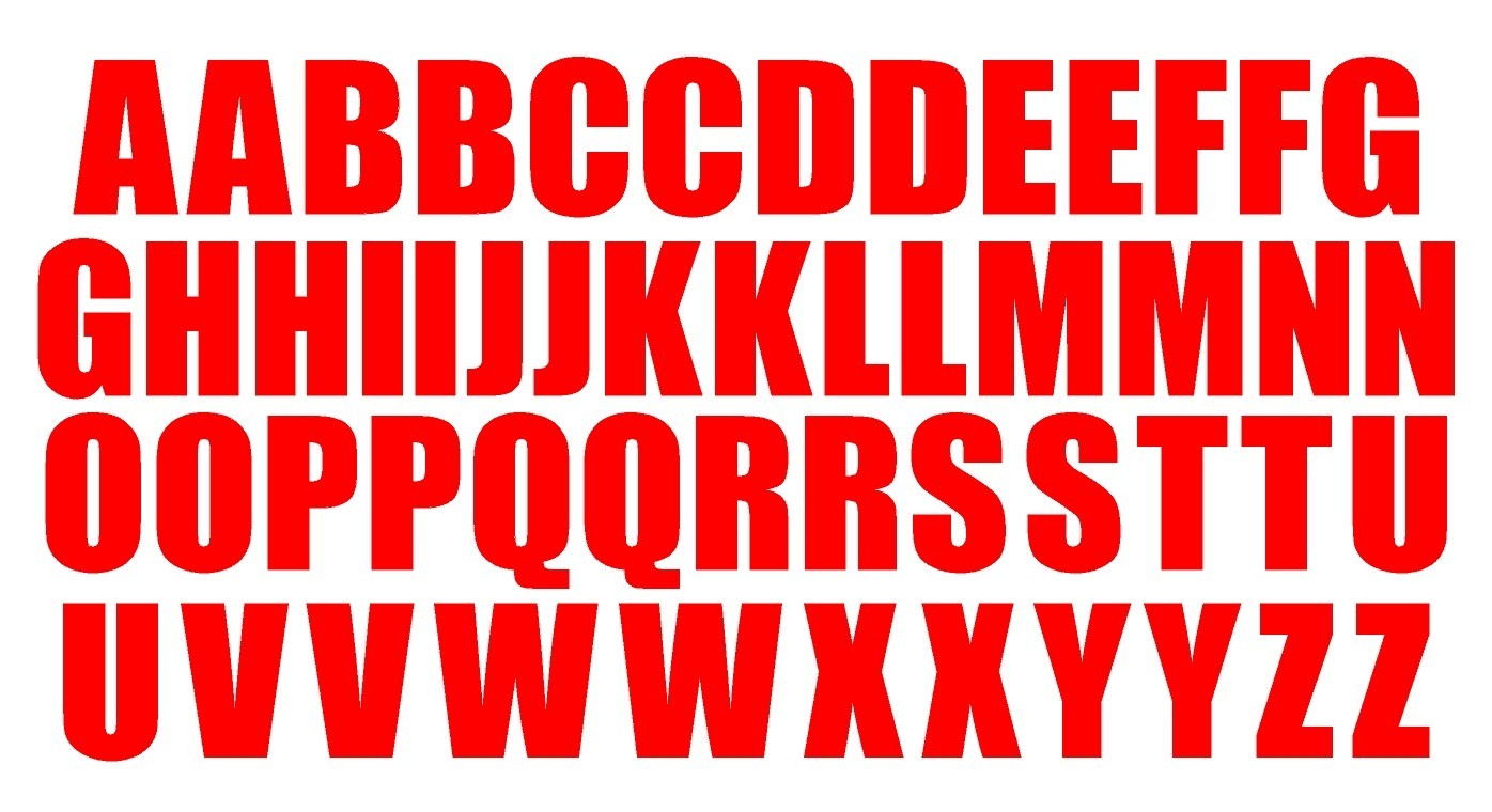 A B C Lettering Alphabet Die Cut Vinyl Decal Waterproof Many Colors and Sizes