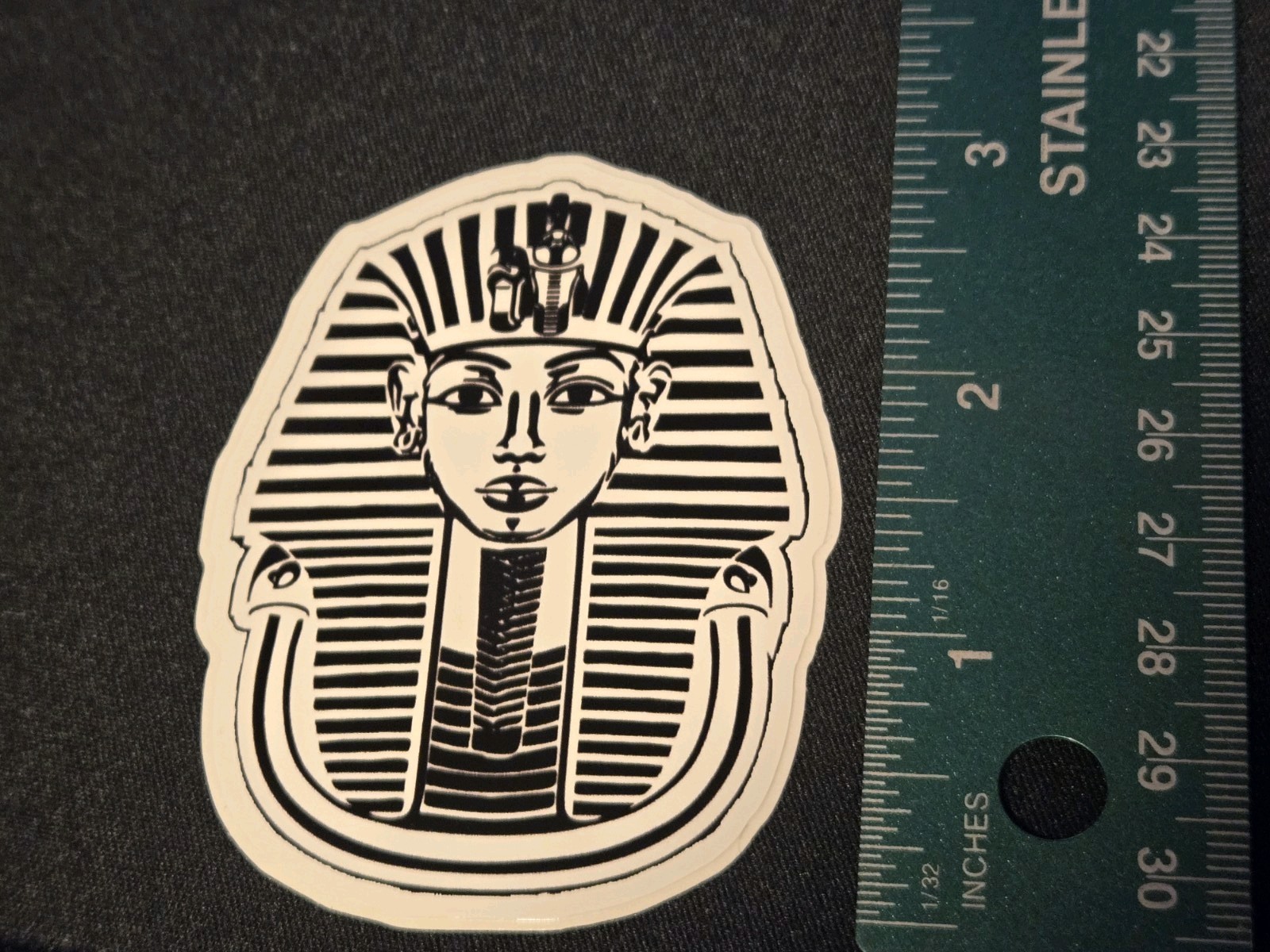 King Tut Black And White 3 Inch Vinyl Sticker Laptop Ipad Car Ancient Egypt