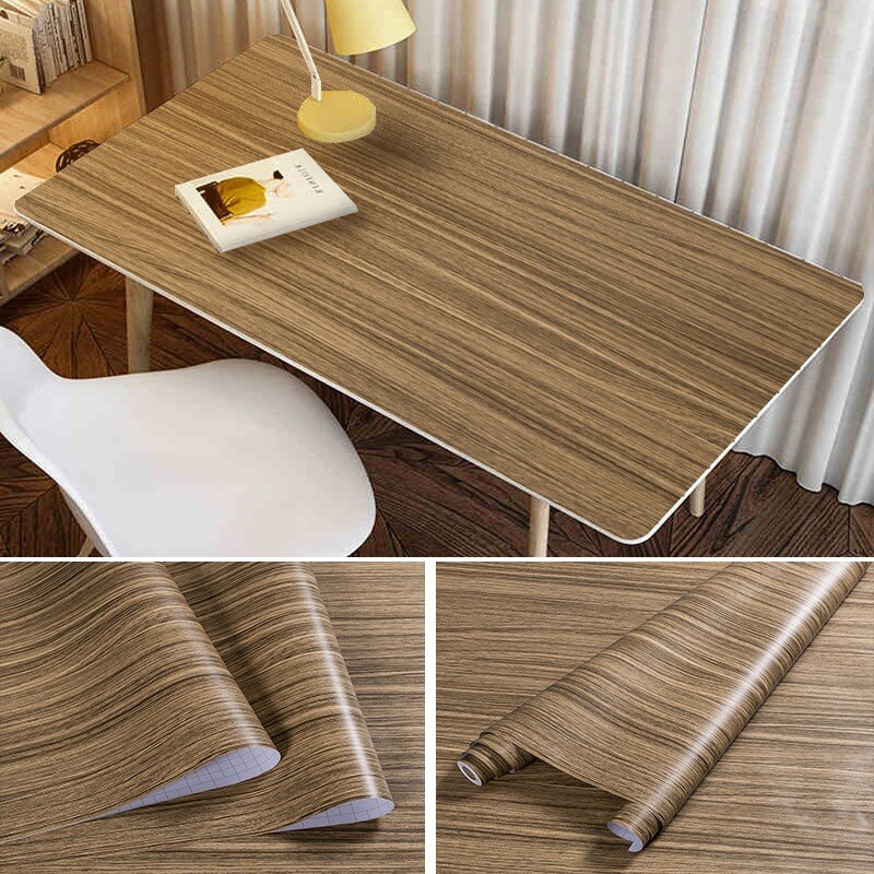 Wood Grain Self-Adhesive Wallpaper Waterproof PVC Contact Stickers Home Decor