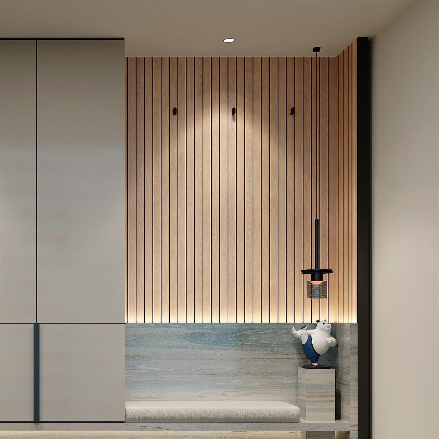 Self-Adhesive Faux Oak Wood Wall Panel – 3D Design for Style & Soundproofing