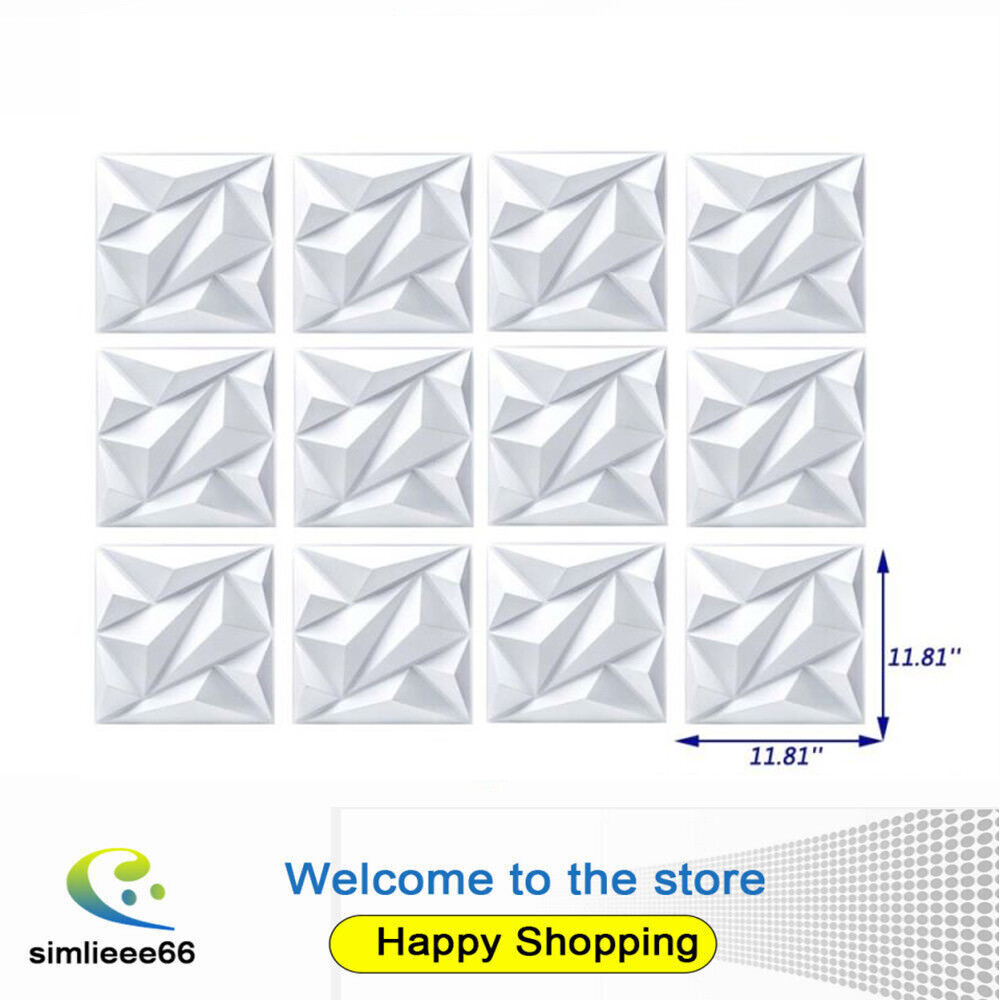 12 Tiles 3D Wall Panels PVC Tiles Textured Bricks Art Design DIY Wallpaper