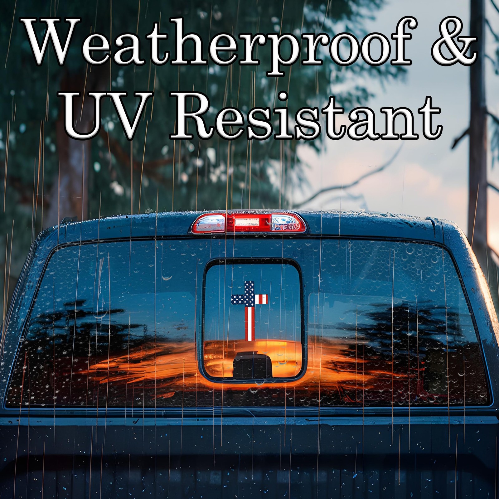 Flag Cross US United States of America USA Car Truck Window Decal Sticker Pat…