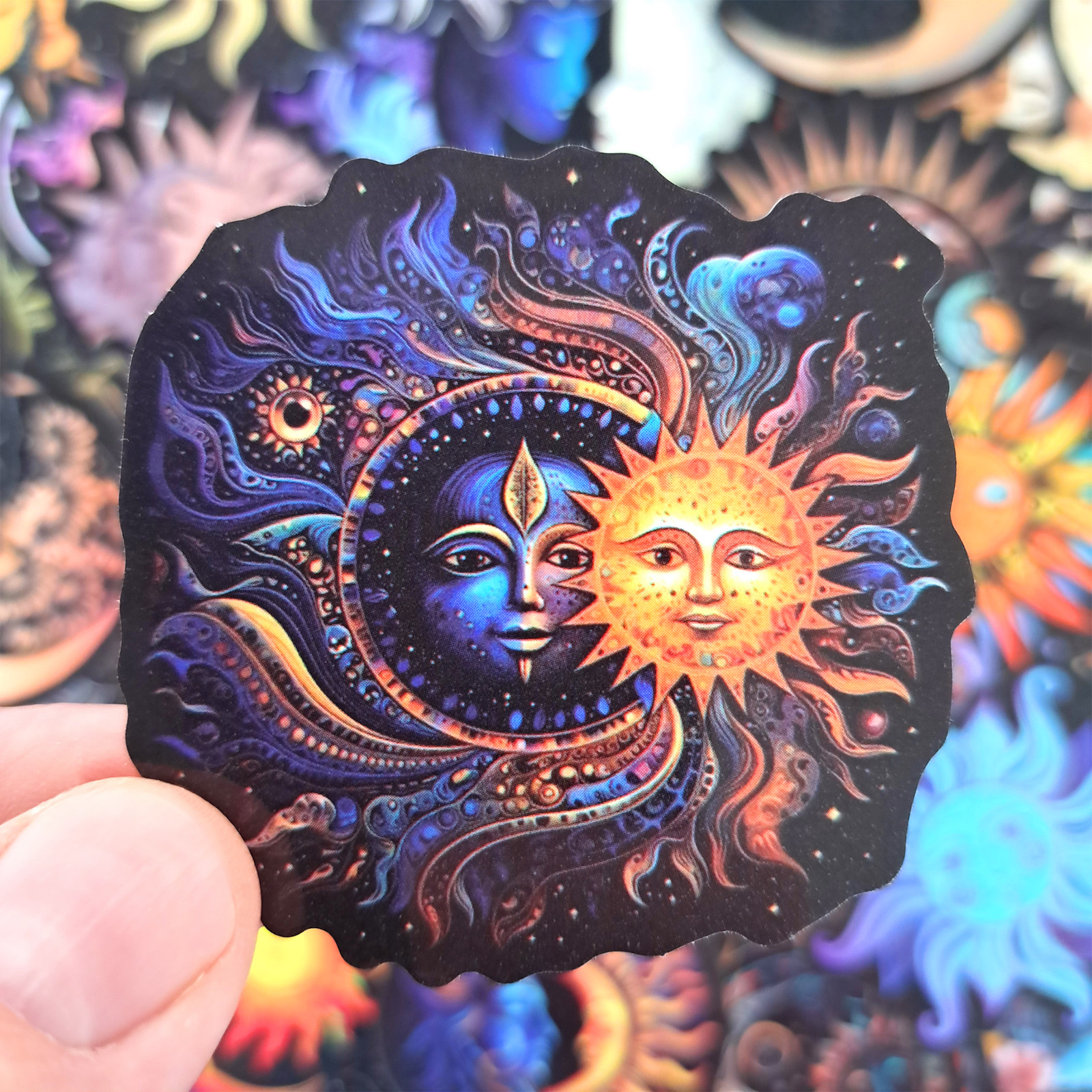 50 PCS Celestial Sun Moon Sticker Pack Galaxy Stars Mystical Astronomy Crafts