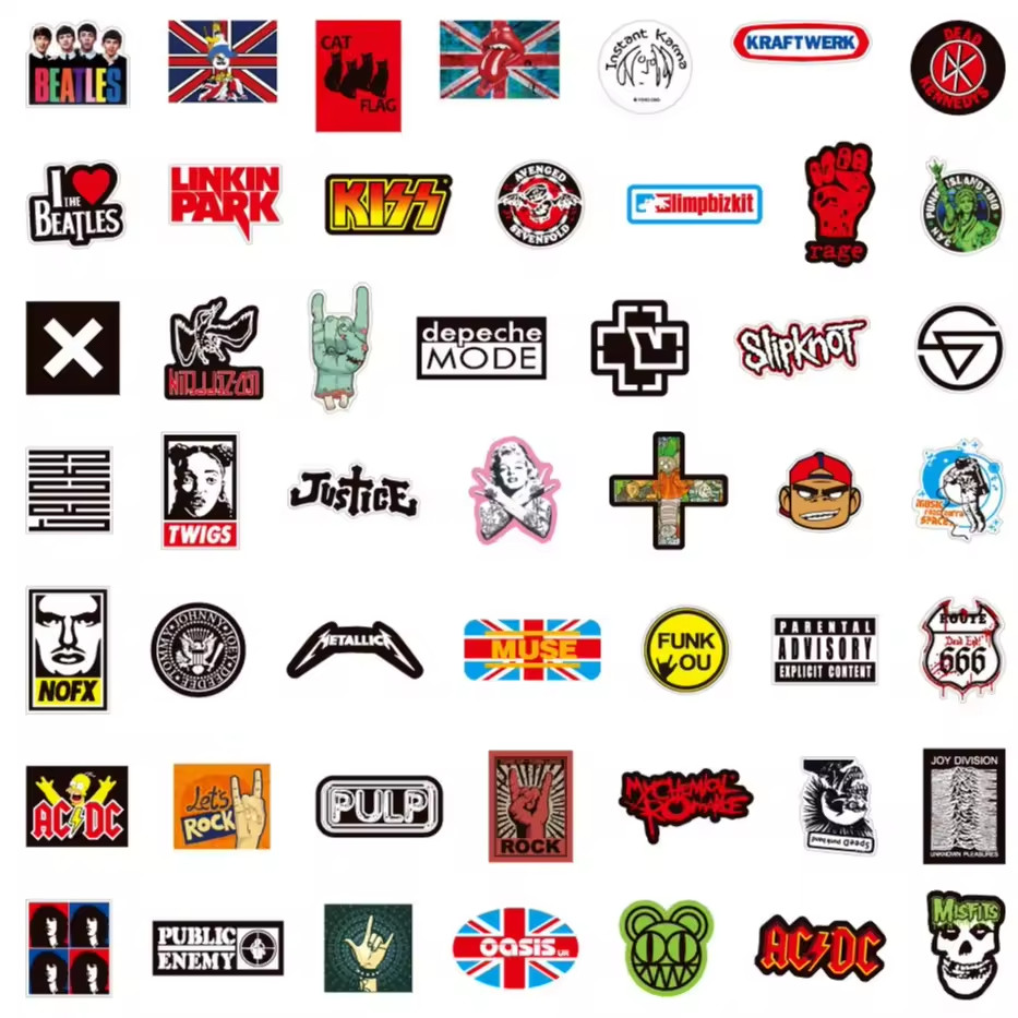 100PCS Rock Band Stickers Lot Punk Music Heavy Metal Bands Sticker Decal-USA