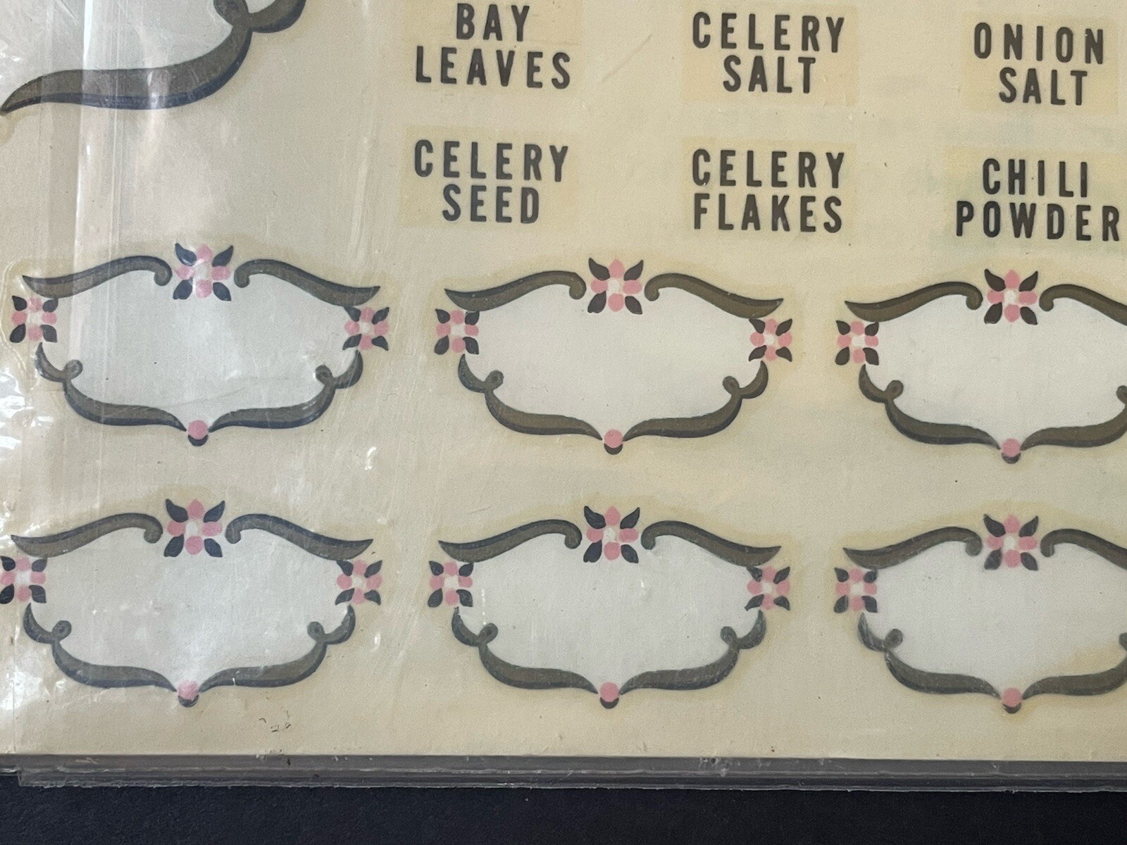 NEW Vintage MEYERCORD Decorative DECALS *Kitchen SPICES FLOWERS Alcohol Drinks