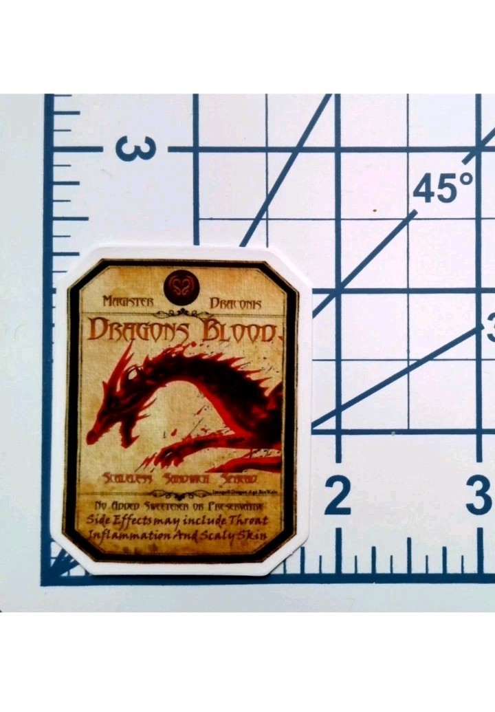 Dragons Blood Potion Sticker Vinyl Die Cut Scrapbook Journal Decal Fantasy