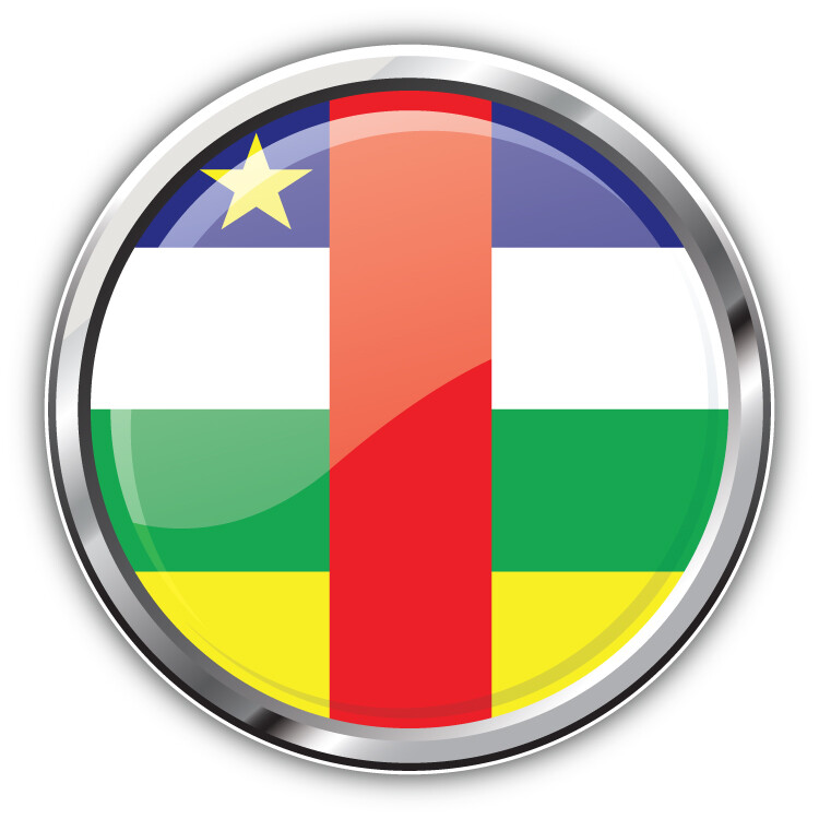Central African Republic Glossy Flag Label Car Bumper Sticker Decal