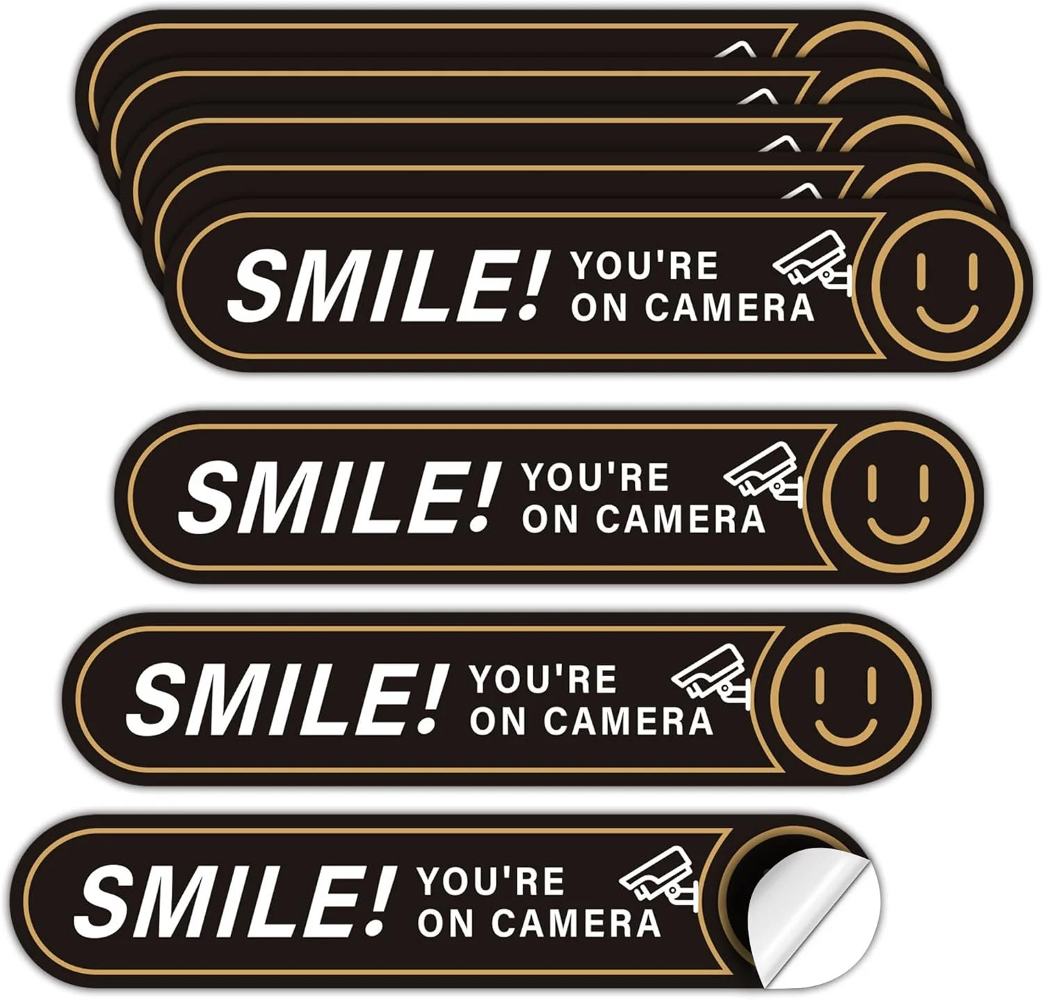 8PCS Smile You're On Camera Sticker for Car, Self Adhesive Waterproof Durable Vi