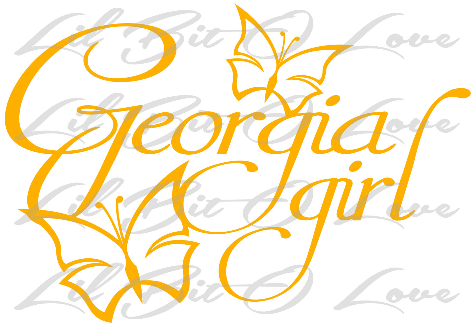 Georgia Girl With Butterflies Vinyl Decal Sticker Car Auto Vehicle
