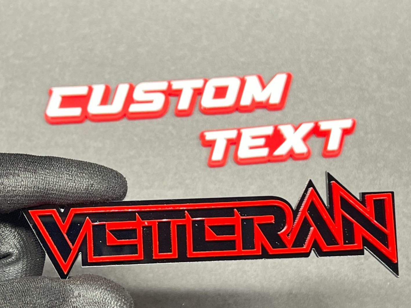 Custom Lazer Cut Car Acrylic Emblem Badge MULTI COLOR Customized Text Names..