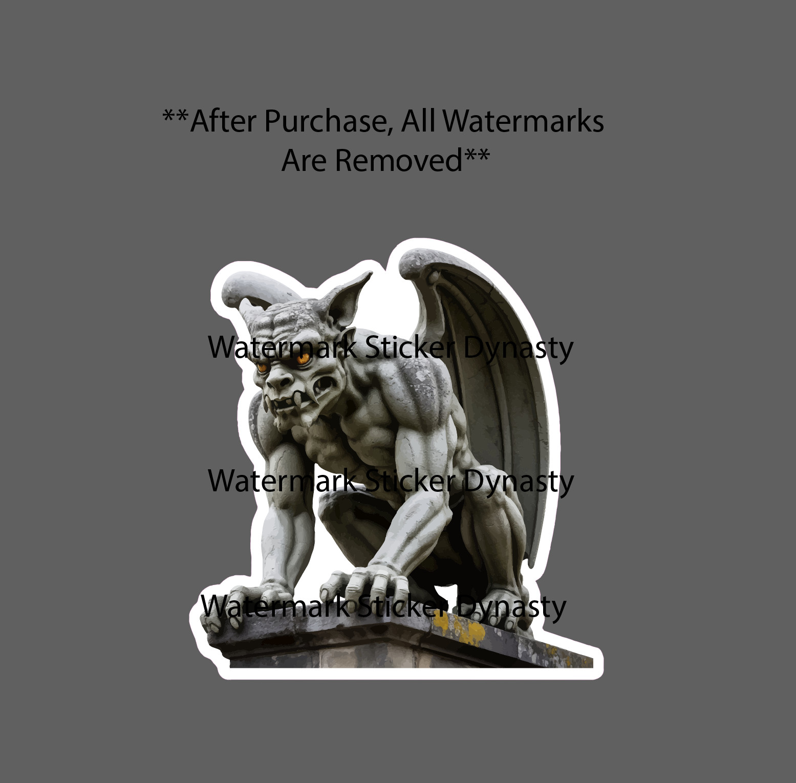 Gargoyle Sticker Waterproof Decal Stone Horror Scary Gothic Gift NEW