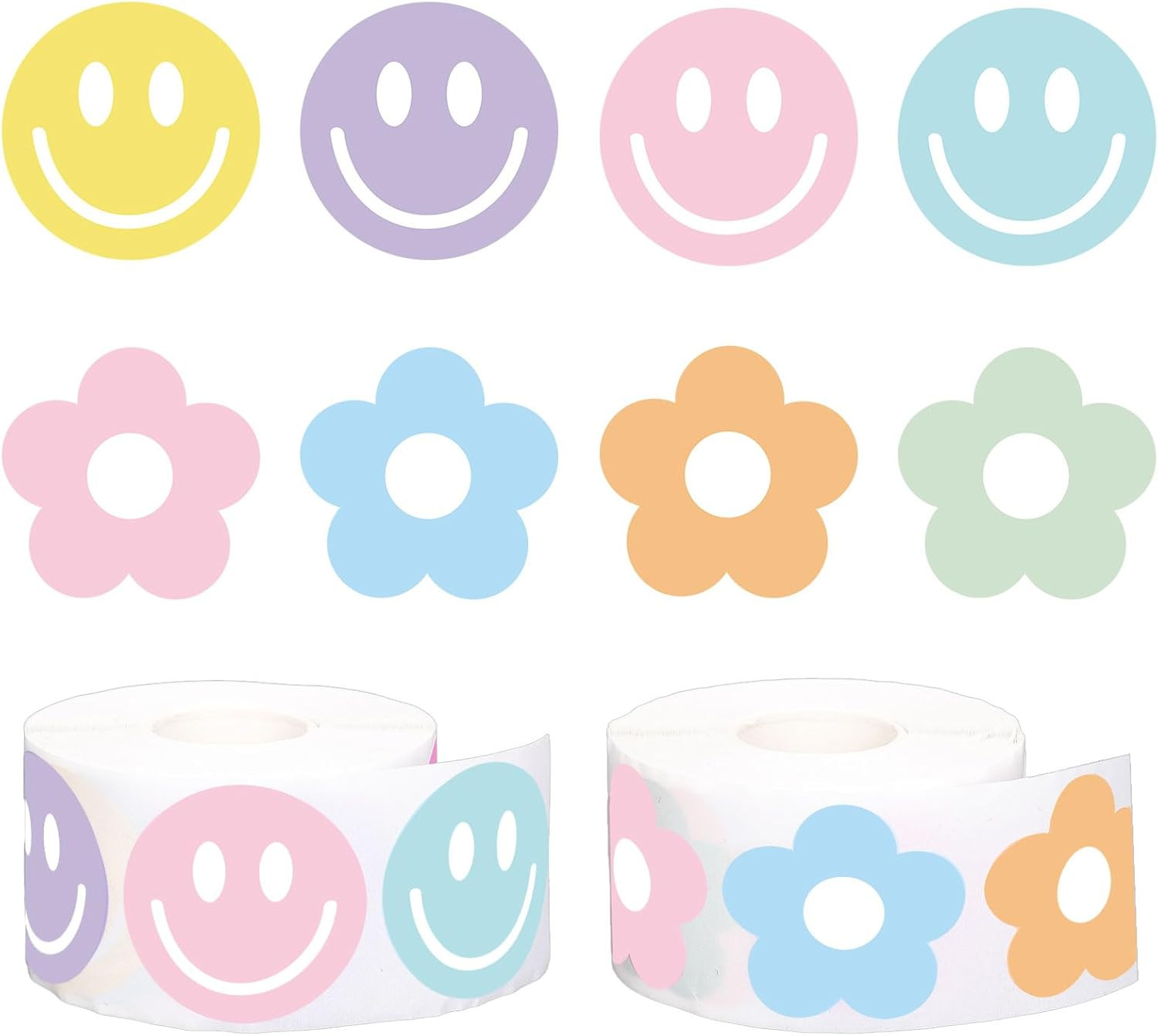 1000 Pcs Boho Smile Stickers Self-Adhesive Decals for School & Party Supplies