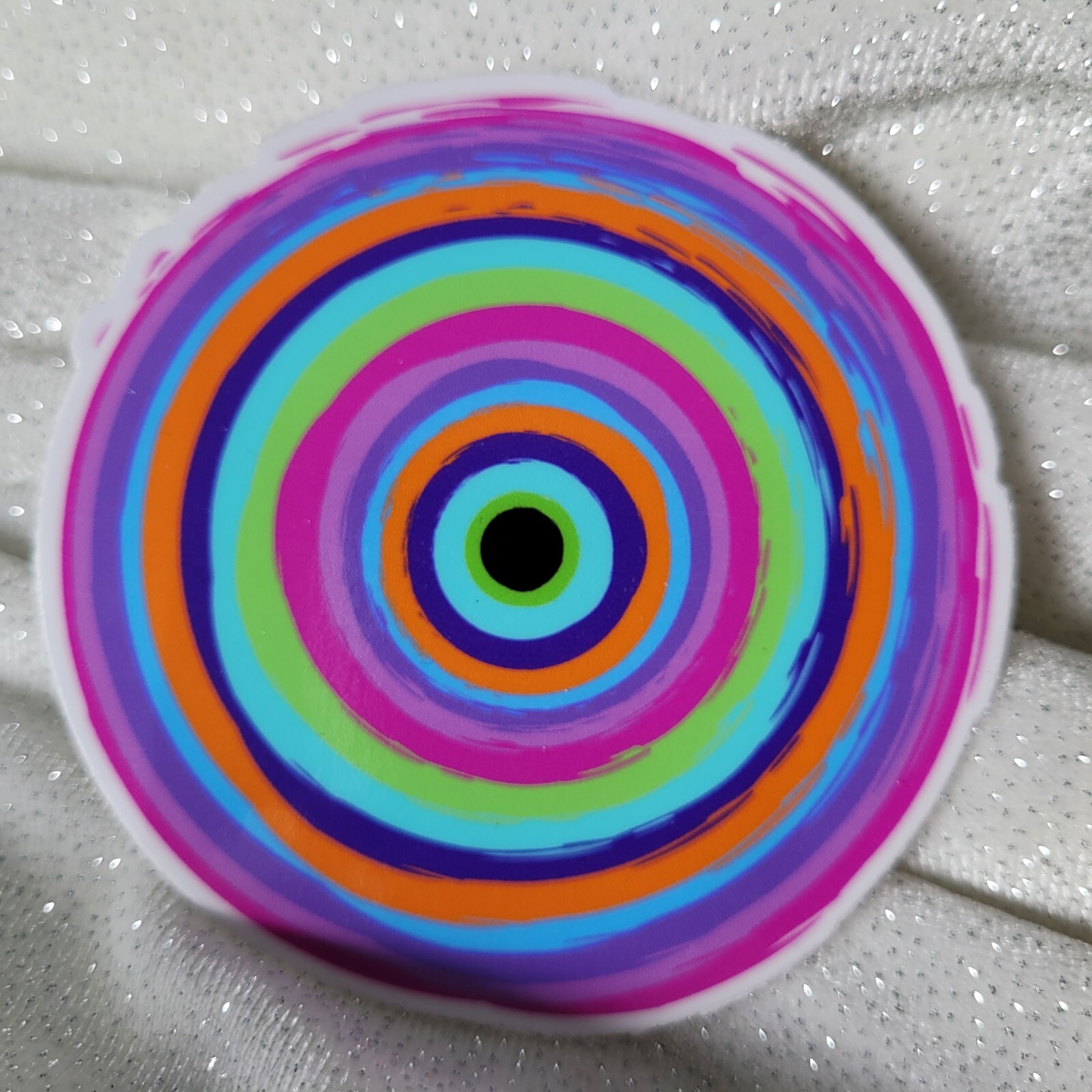 STKR082 PAINTED Layered CIRCLE Magenta Pink Lavender Purple Aqua Orange Teal Lim