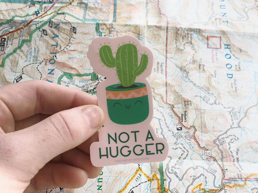 Not a Hugger Cute Cactus Sticker