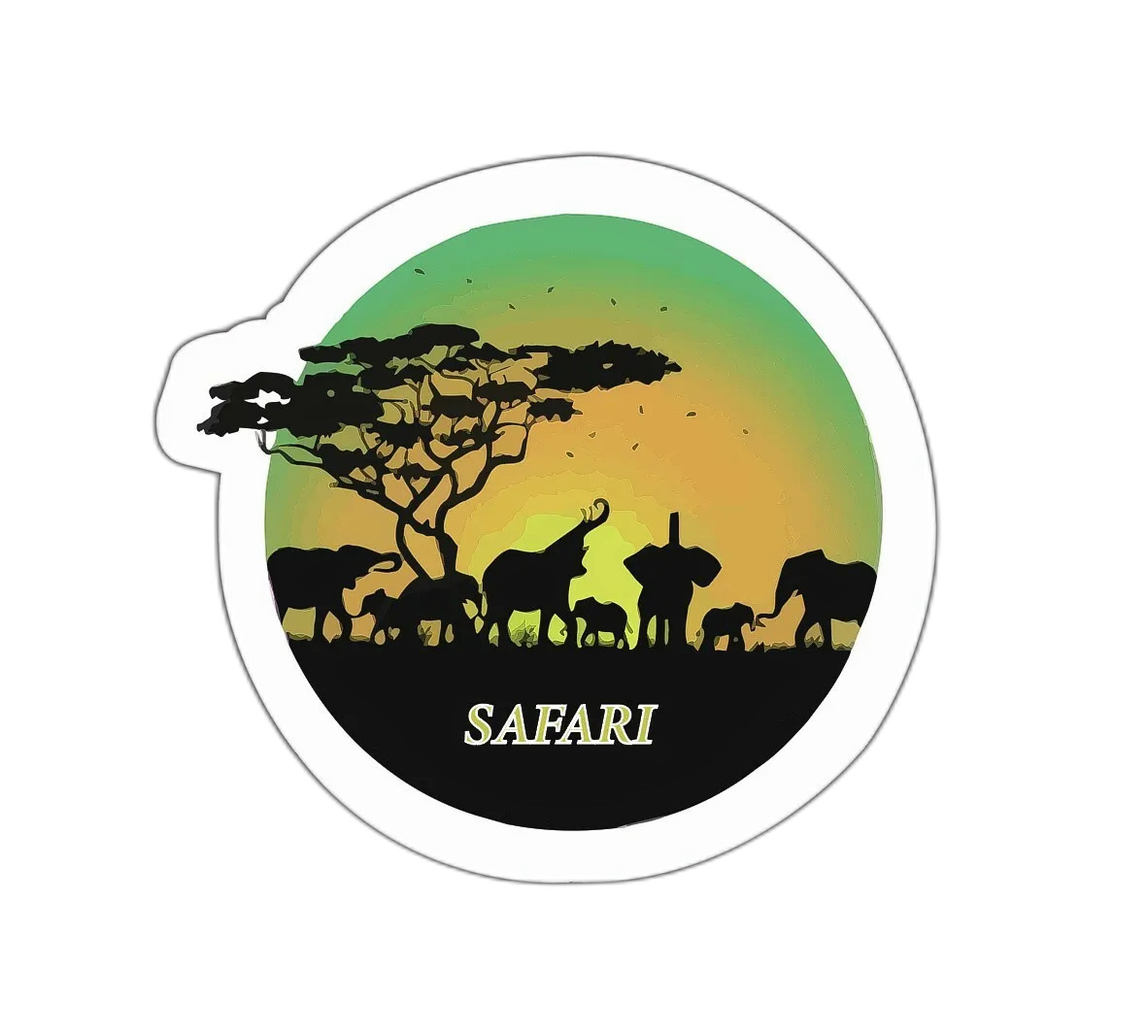 African Safari Elephant Sticker