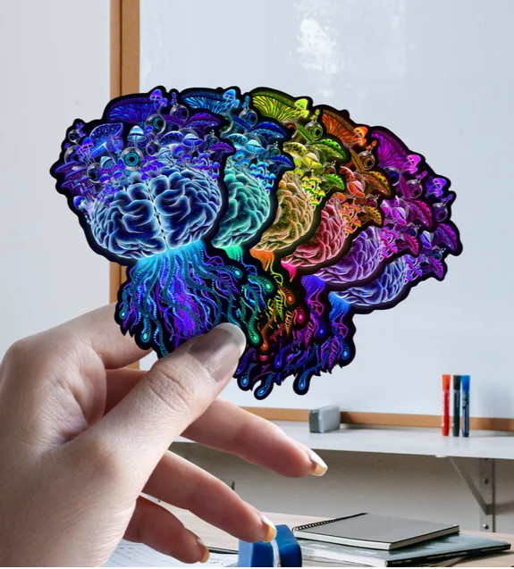 Trippy Mushroom Brain Sticker – Shroomaniac Brand – multiple sizes, High Qualtiy