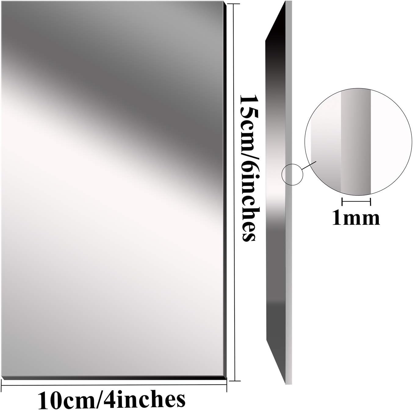 Durable Flexible Mirrors – 6 Pack Self-Adhesive Silver Tiles for Safe Home Decor