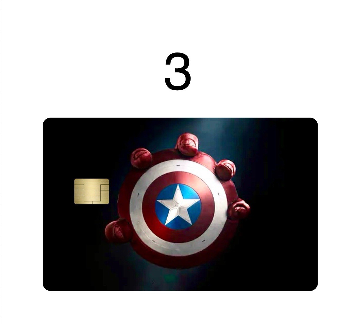 2 Captain America Premium Print Bank Card Vinyl Skins Small Chip. Choose Any 2