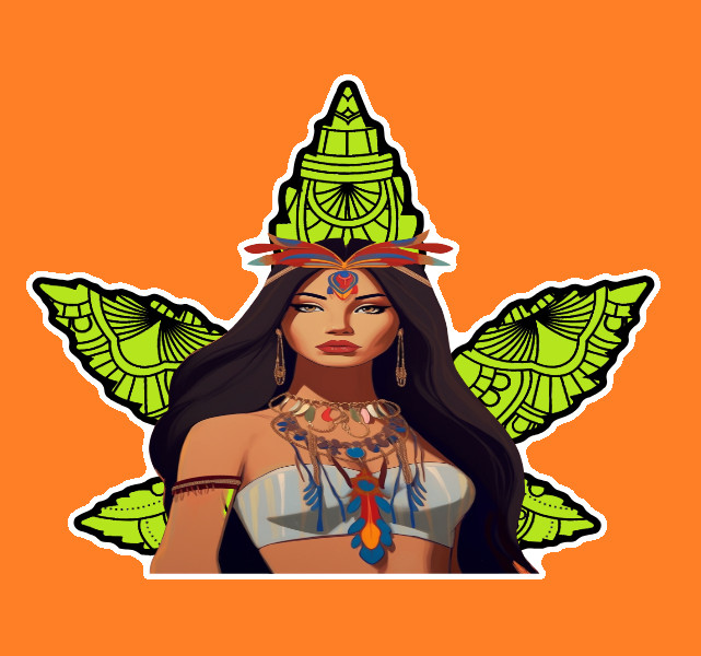 Green Tribal Pot Leaf Native Stoner Vinyl 420 Weed Sticker Marijuana UV Safe