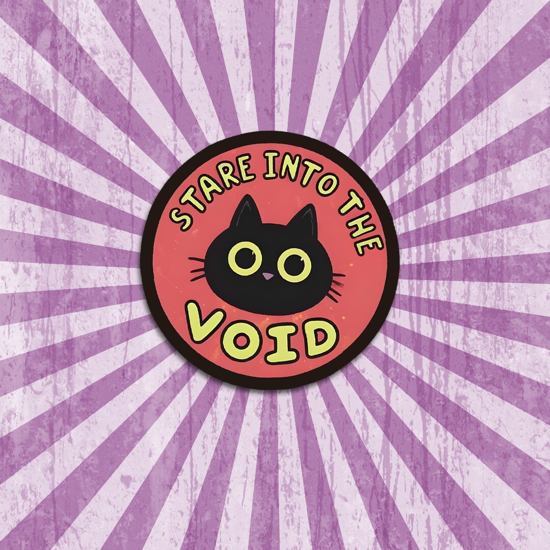 Funny Cat Sticker: "Stare Into the Void" Vinyl Decal