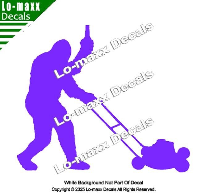 Sasquatch Lawn King: Beer and Blades Lawn Care Edition Die-Cut Vinyl Decal