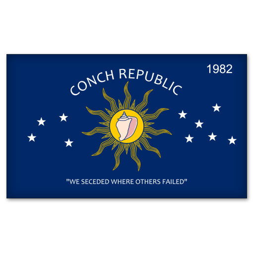 Key West Florida City Flag car bumper sticker window decal 5" x 3"