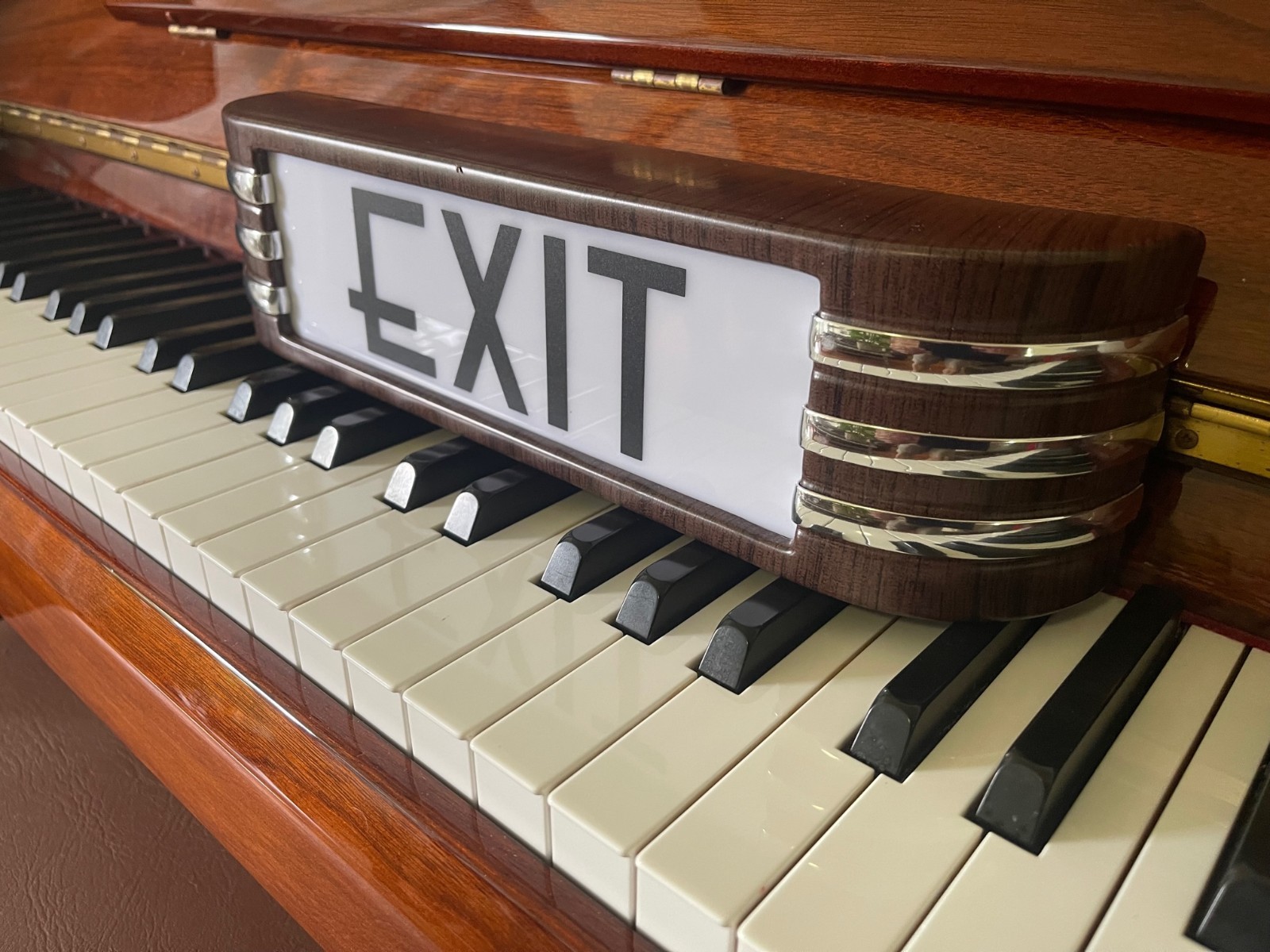 EXIT light up Art Deco style sign Home Decor Faux 14" 120V adapter USA Shipping
