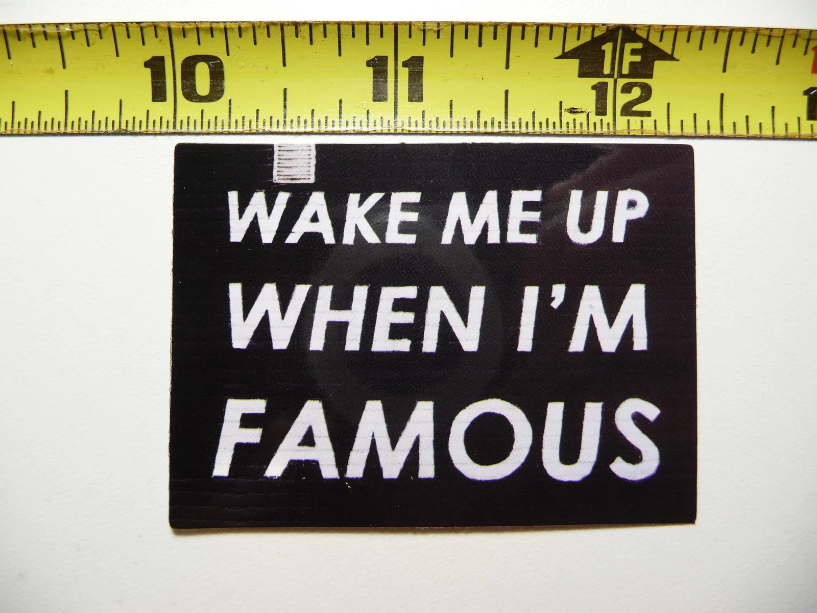 WAKE ME UP WHEN I'M FAMOUS SMALL STICKER DECAL POSITIVE MOTIVATE WORDS