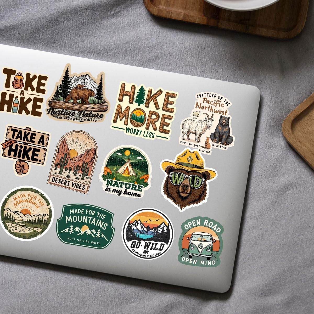 12Pcs Hiking Stickers, Outdoor Hiking Stickers, Adventure Nature Travel Stick…