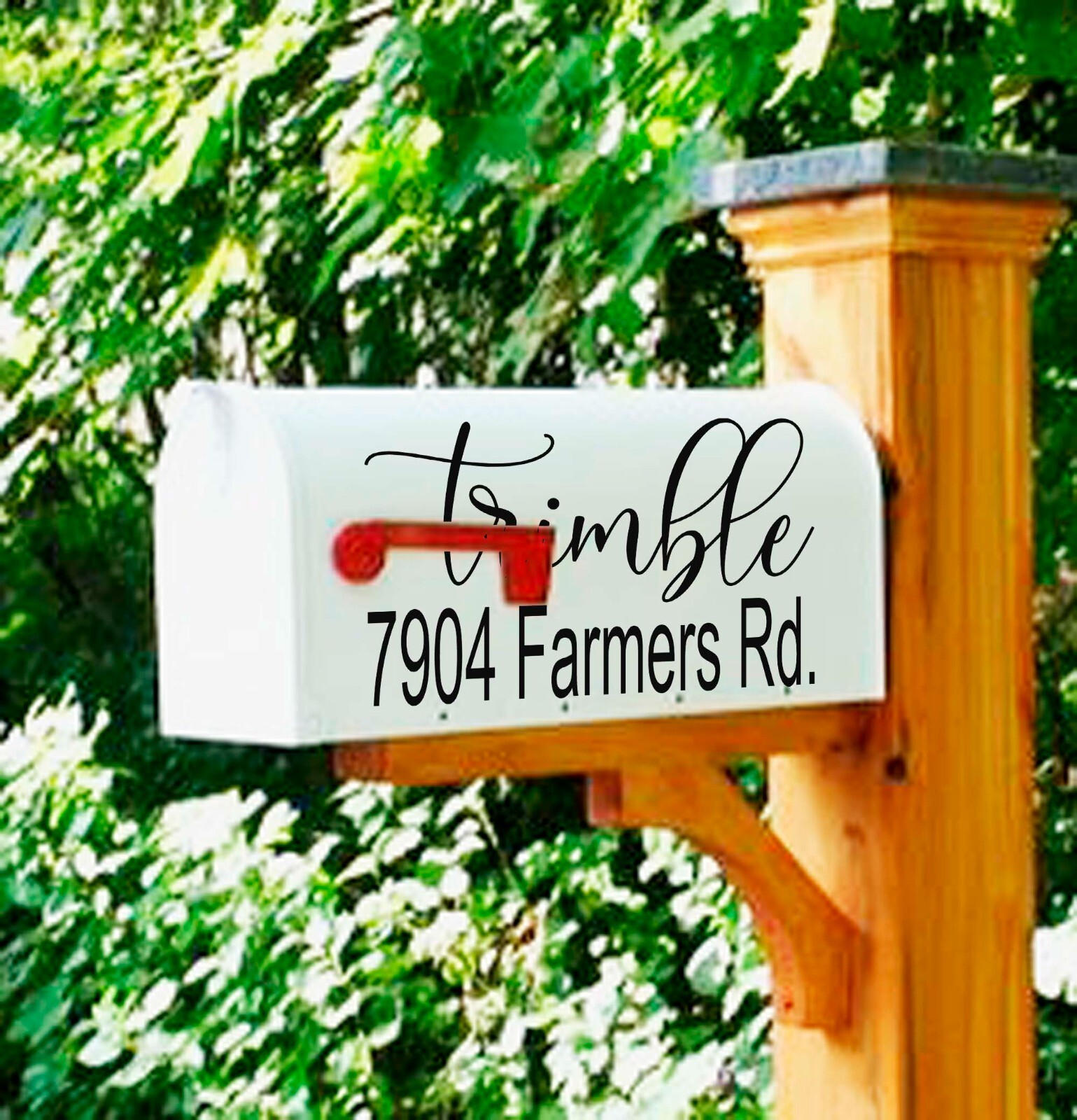Mailbox Name Address Decal Personalized Street Name Number vinyl SET OF 3 sides