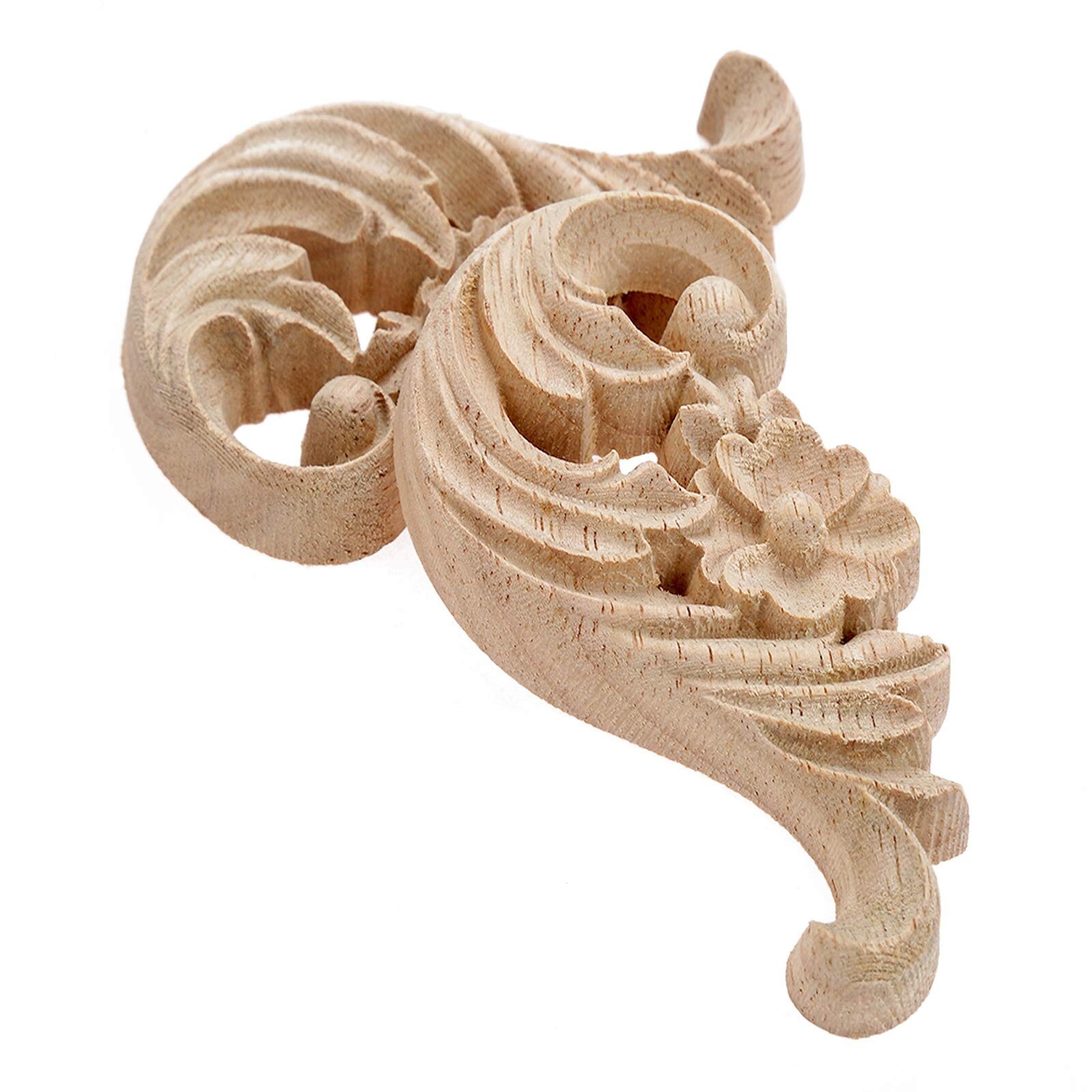 MUXSAM 1-Pair Rose Carved Wood Appliques Onlay, 8.5x5x1cm/3.35×1.97×0.39inch,…