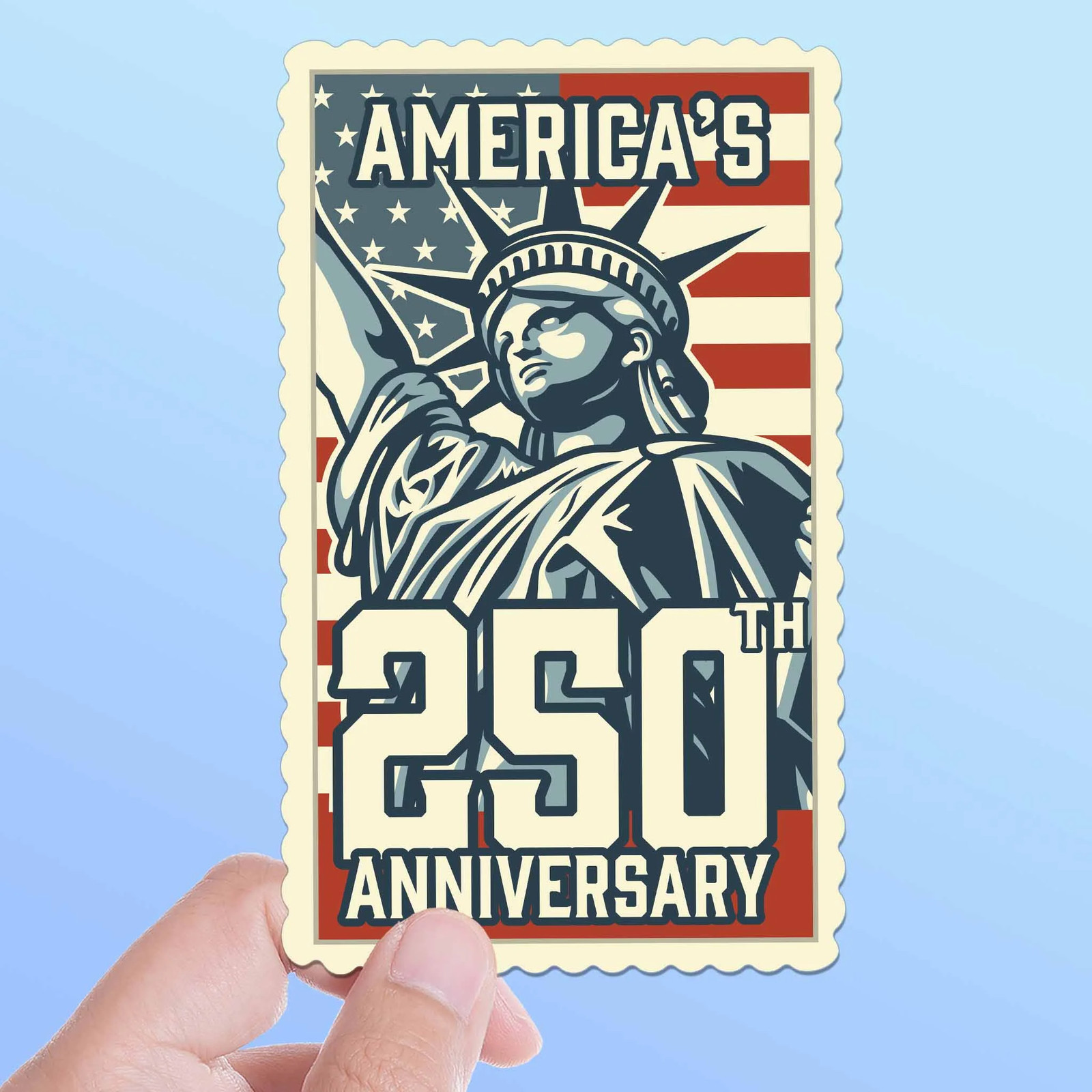 America's 250th Anniversary Stamp Sticker – Cool Patriotic USA Decal