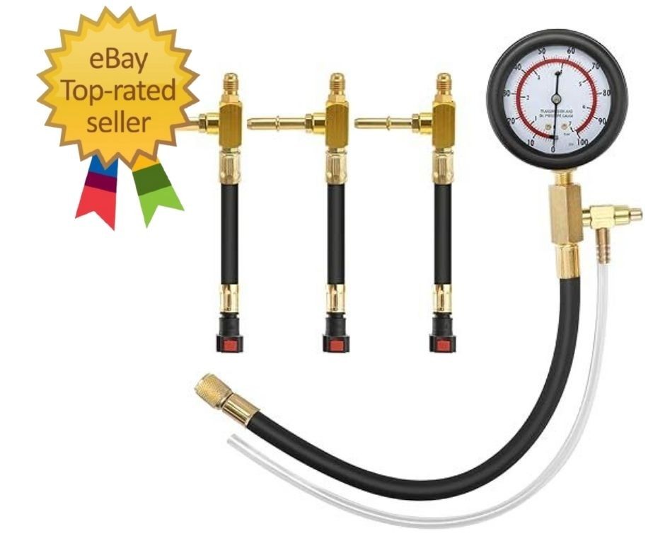 Fuel Pressure Test Kit 0-100PSI with 9.49,7.89,6.30 Fuel Line Fittings