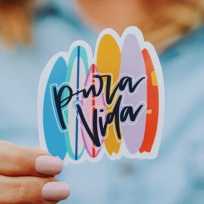 Pura Vida Surf Stack Stickers – Exclusive Colorful Design, Adhesive Accessories