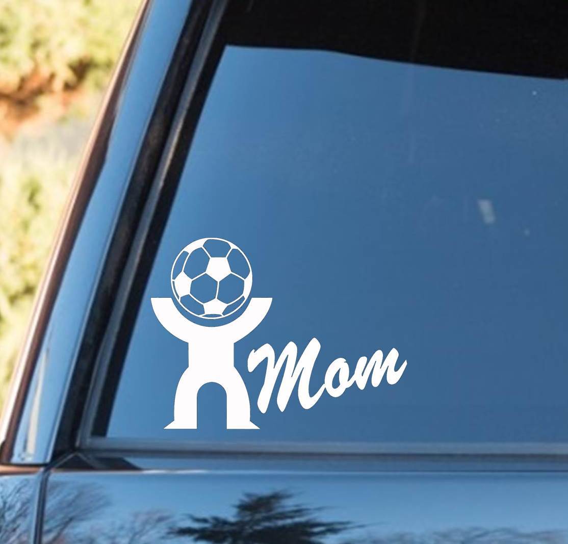 F1063 Soccer Mom Decal Sticker Car Truck SUV Van Laptop Mirror Ball Cleats