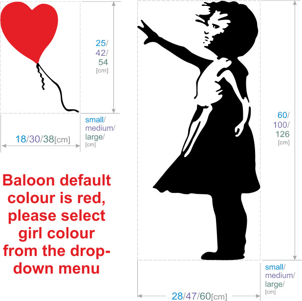 Banksy Childhood Girl With Balloon Sticker Large Vinyl Decal wall art decoration