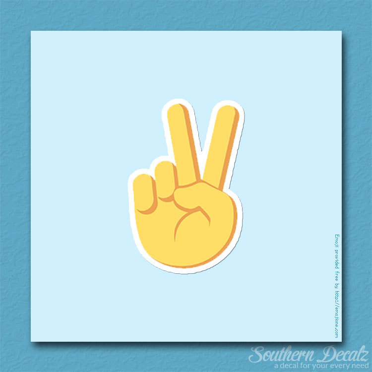 Peace Hand Emoji – Vinyl Decal Sticker – c190 – 2.5" x 3.75"