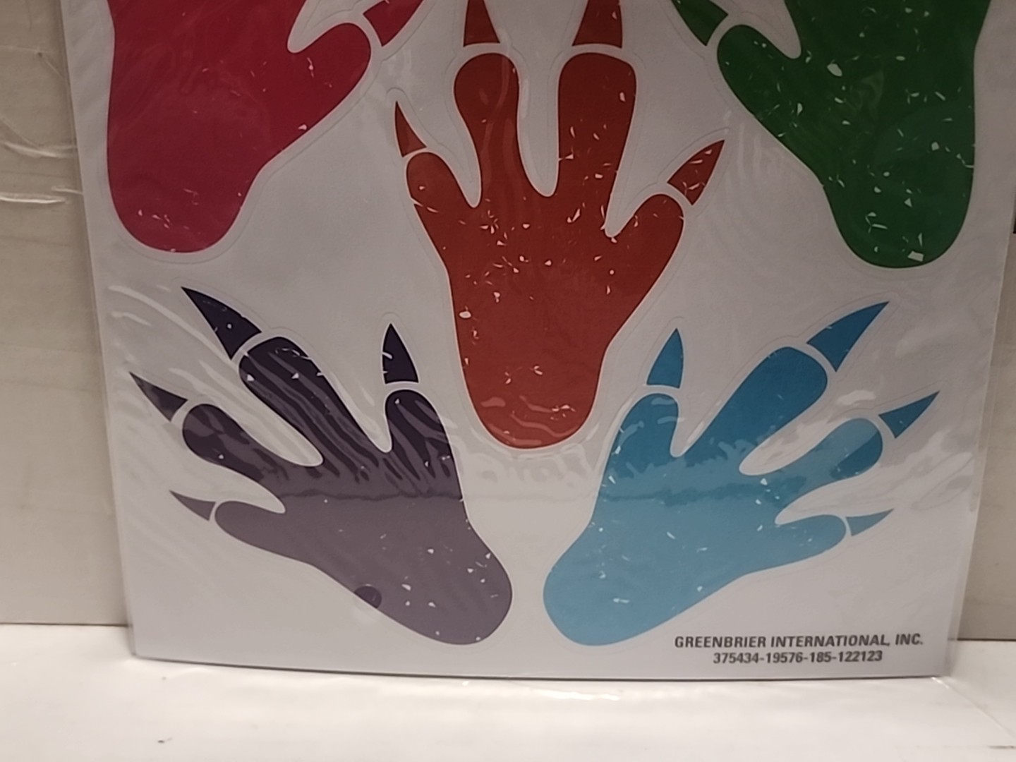 Dinosaur Footprint Stickers Package Autocollants Easy Peel 15 (DGT181)