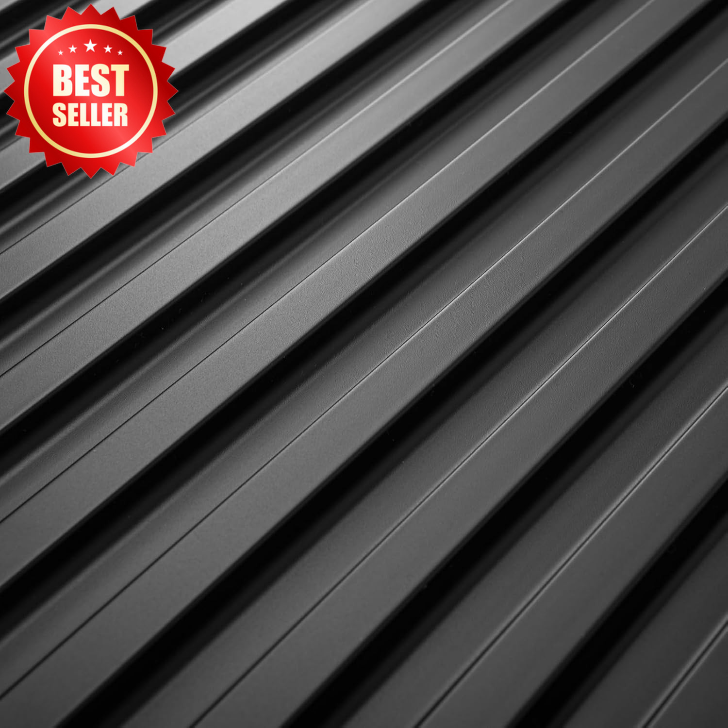 6 Pack Slat Design 3D Wall Panel 2×4 FT PVC Decorative Ceiling Tile Black US