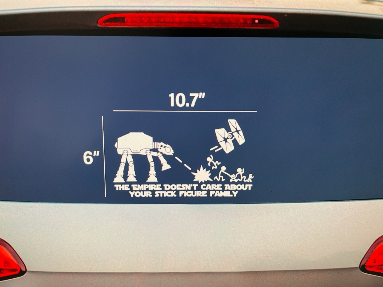 The Empire Doesn't Care about Your Stick Figure Family Decal Vinyl Auto Sticker