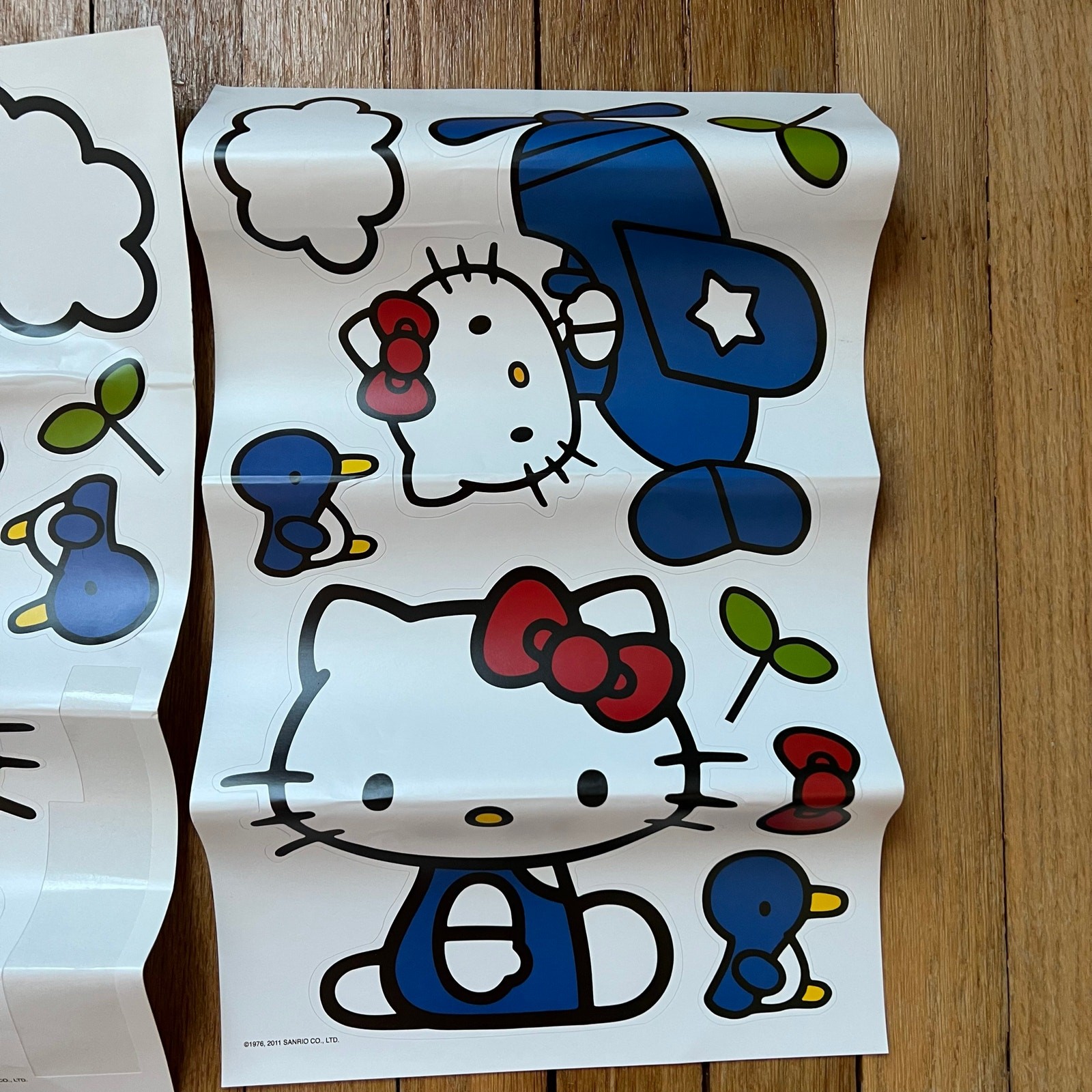 Hello Kitty Large Vinyl Wall Decal Sticker Sheets Sanrio Retro 2011 9"x7.5"