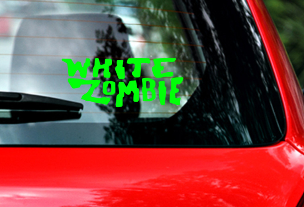 White Zombie Car Decal Vinyl Glossy Band Logo Bumper Sticker Rob Heavy Metal 90s