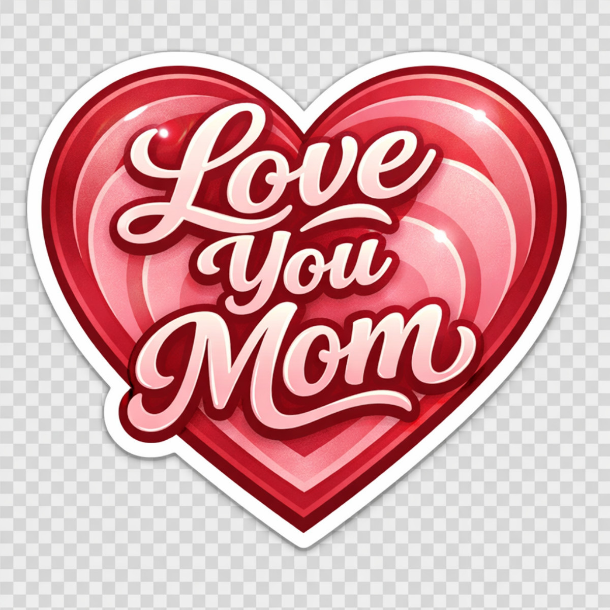 3 inch Love You Mom Heart Vinyl Sticker Cute Mother’s Day Decal Gift for Mom