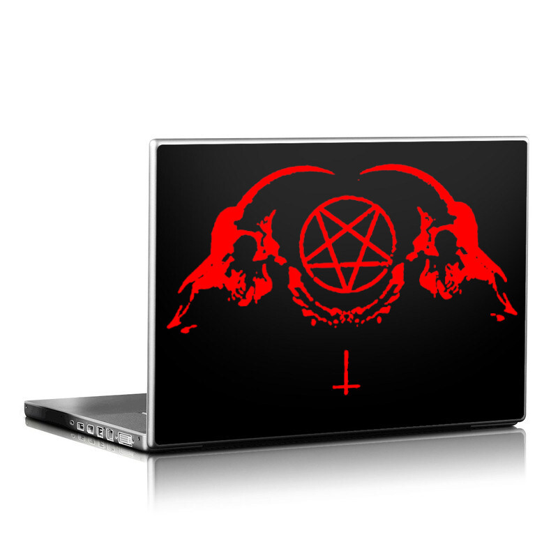Goat Skull Die Cut Vinyl Sticker – Occult Baphomet Car Pentagram Decal Satanic