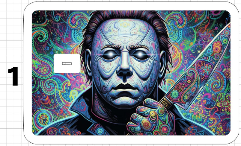 Michael Myers Psychedelic ATM Debit Credit Sticker Skin Halloween Horror Movies