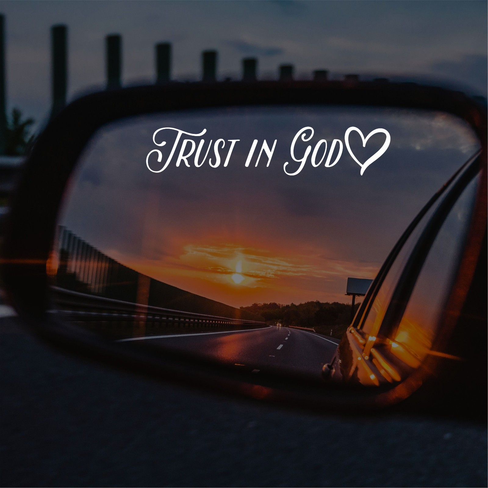 Trust in God Decal, Bible Verse Christian Gift, Rear View Mirror Sticker, Faith