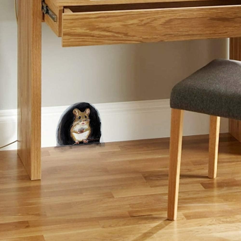 Charming 3D Mouse Wall Art Set – 4 Fun Vinyl Stickers for Playful Spaces